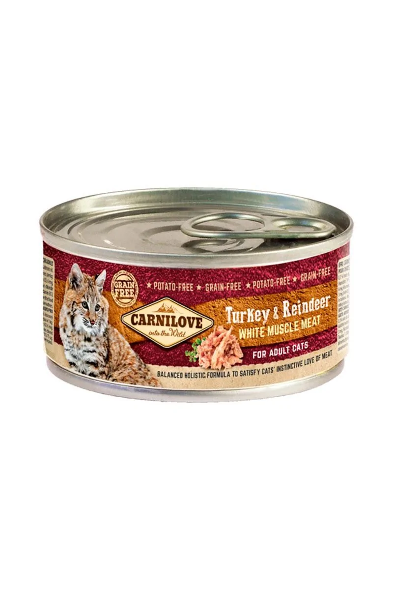 Proteinas Gato Premium Carnilove Feline Adult Pavo Reno Caja 12X100Gr