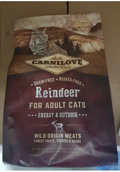 Proteinas Gato Premium Carnilove Feline Adult Reno Energy Outdoor 2Kg