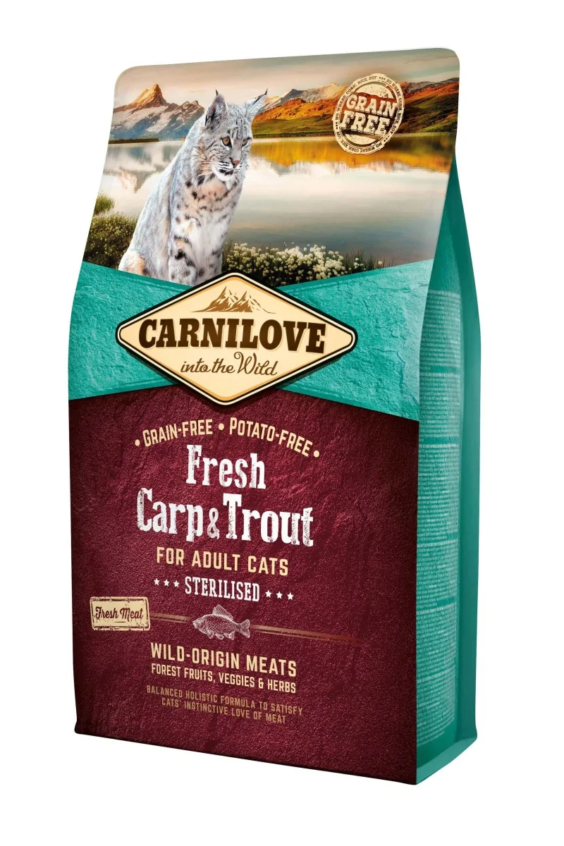 Proteinas Gato Premium Carnilove Feline Adult Sterilised Fresh Carpa Trucha 2Kg