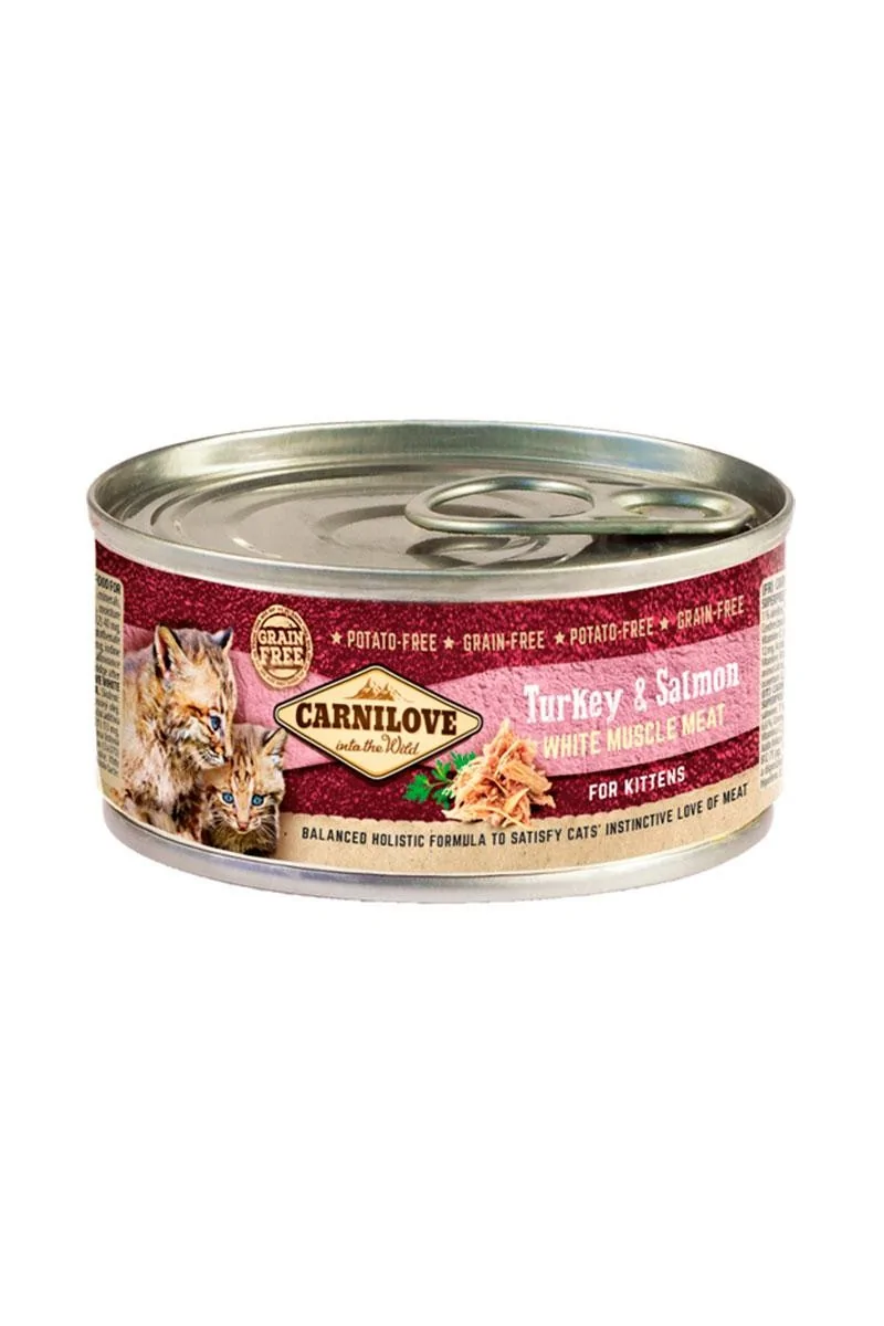 Proteinas Gato Premium Carnilove Feline Kitten Pavo Salmon Caja 12X100Gr