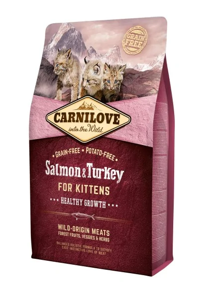 Proteinas Gato Premium Carnilove Feline Kitten Salmon Pavo 2Kg