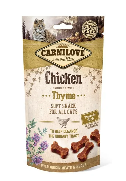 Proteinas Gato Premium Carnilove Feline Snack Semi Humedo Pollo Tomillo Caja 12X50G