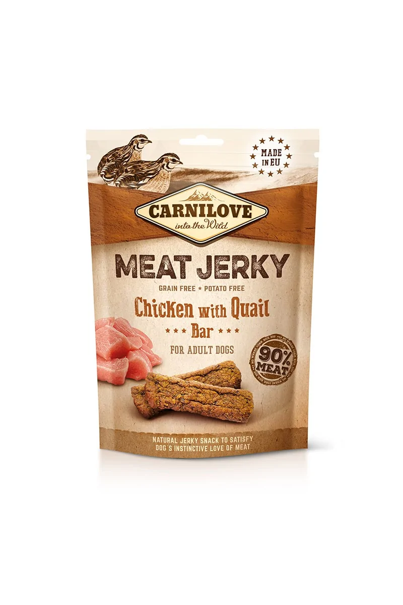 Proteinas Pero Adulto Carnilove Jerky Codorniz Y Pollo Barritas 12X100Gr