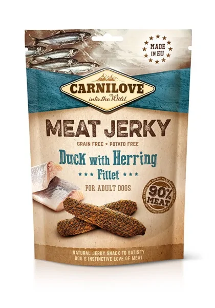 Proteinas Pero Adulto Carnilove Jerky Pato Y Arenques Filetes 12X100Gr
