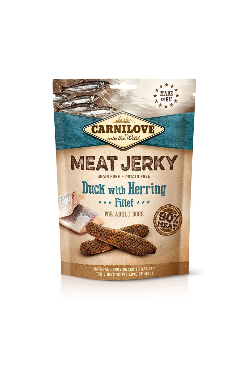 Proteinas Pero Adulto Carnilove Jerky Pato Y Arenques Filetes 12X100Gr