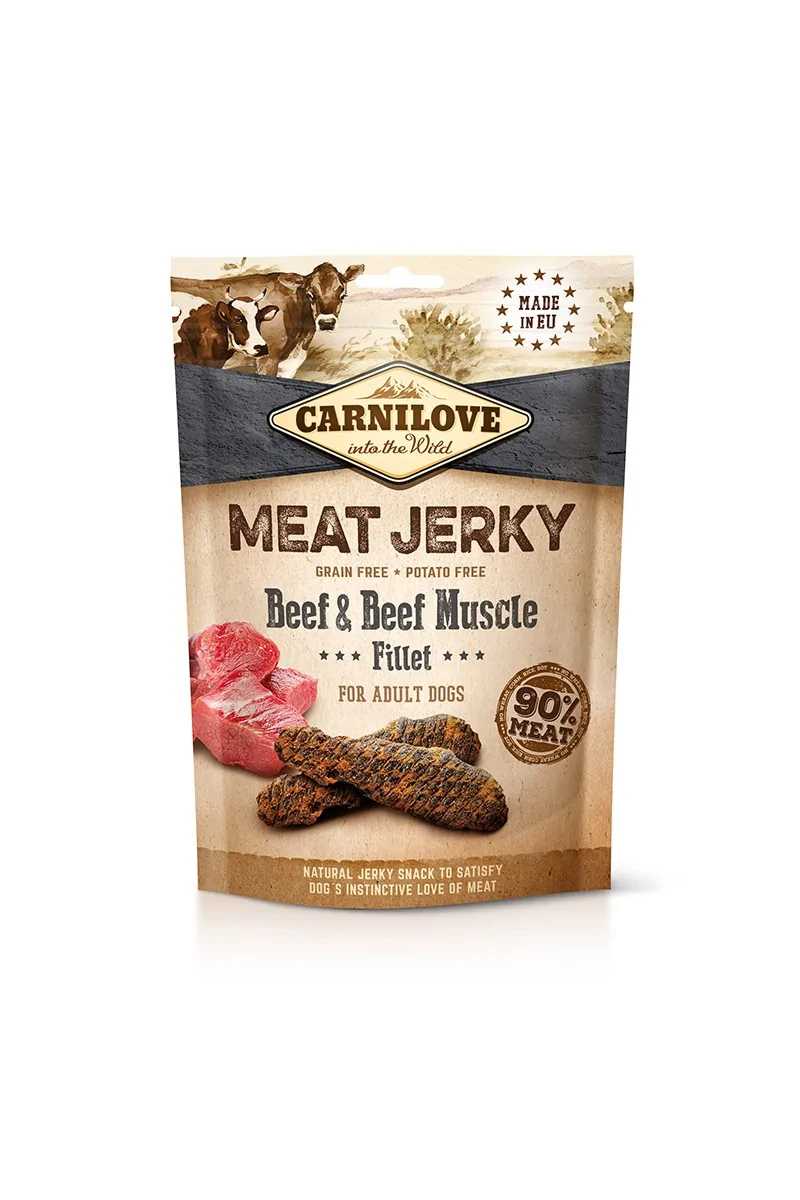 Proteinas Pero Adulto Carnilove Jerky Ternera Y Res Filetes 12X100Gr