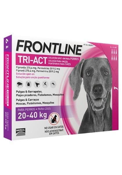 Antiparasitarios Externos Perro  Frontline Tri-Act 20-40 6 Pip