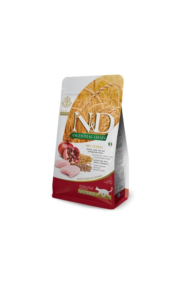 Comida Natural Gato Farmina Nd Cat Ancestral Neutered Pollo 1,5Kg