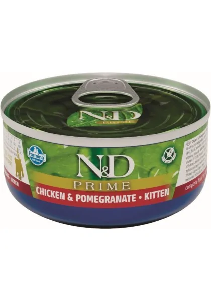 Comida Natural Gato Farmina Nd Cat Kitten Prime Pollo Caja 24X70Gr