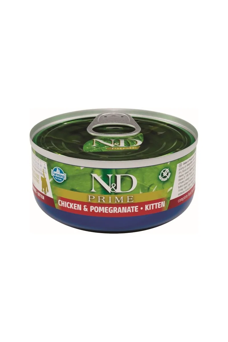 Comida Natural Gato Farmina Nd Cat Kitten Prime Pollo Caja 24X70Gr