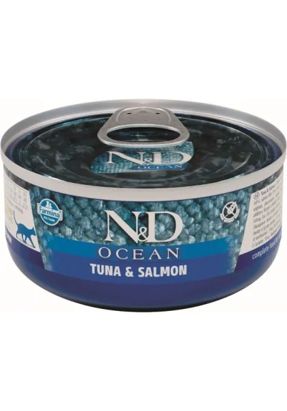 Comida Natural Gato Farmina Nd Cat Ocean Atun Gamba Caja 24X70Gr