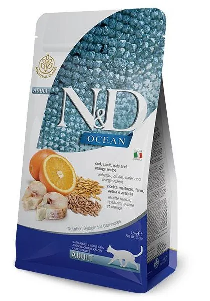 Comida Natural Gato Farmina Nd Cat Ocean Low Grain Bacalao 300Gr