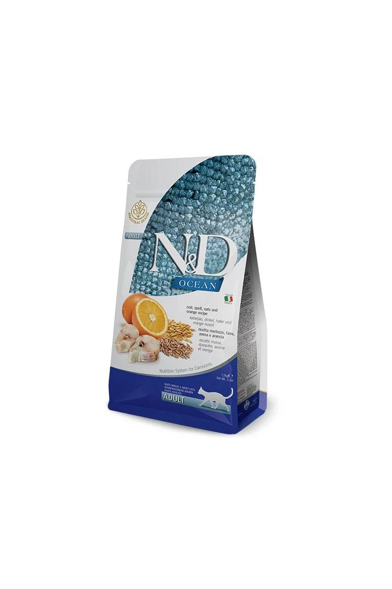 Comida Natural Gato Farmina Nd Cat Ocean Low Grain Bacalao 300Gr