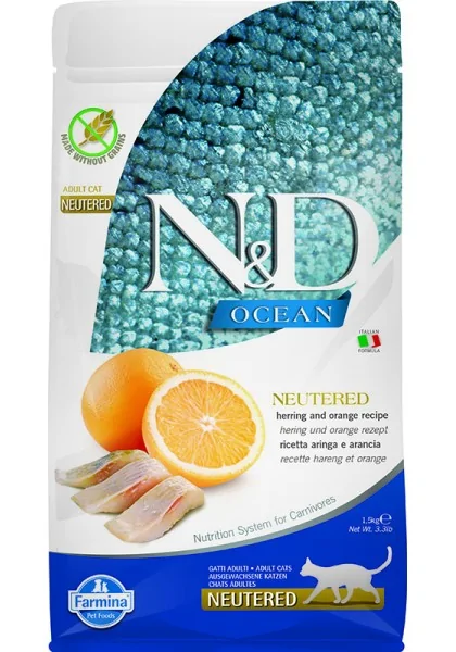 Comida Natural Gato Farmina Nd Cat Ocean Neutered 1,5Kg