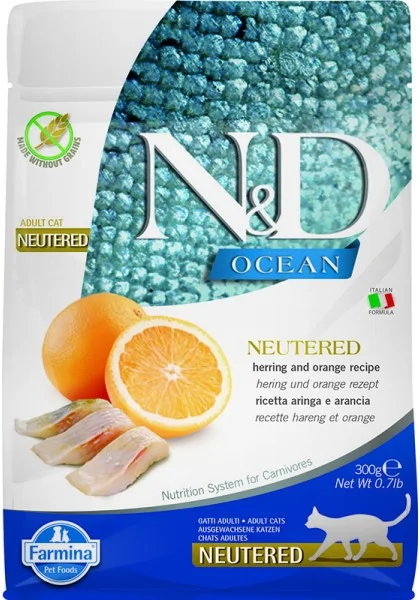 Comida Natural Gato Farmina Nd Cat Ocean Neutered 300Gr