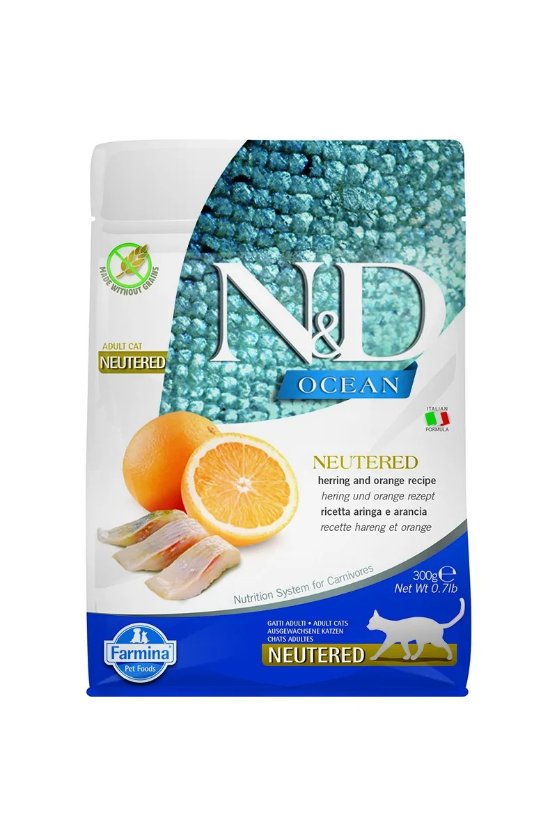 Comida Natural Gato Farmina Nd Cat Ocean Neutered 300Gr