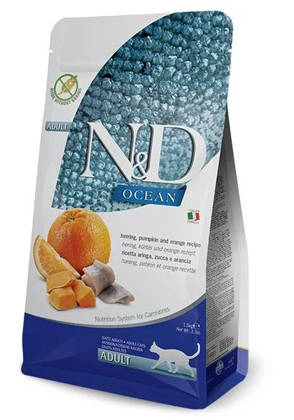 Comida Natural Gato Farmina Nd Cat Ocean Pumpkin Arenque 300Gr