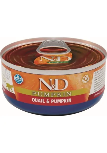 Comida Natural Gato Farmina Nd Cat Pumpkin Codorniz Caja 24X70Gr