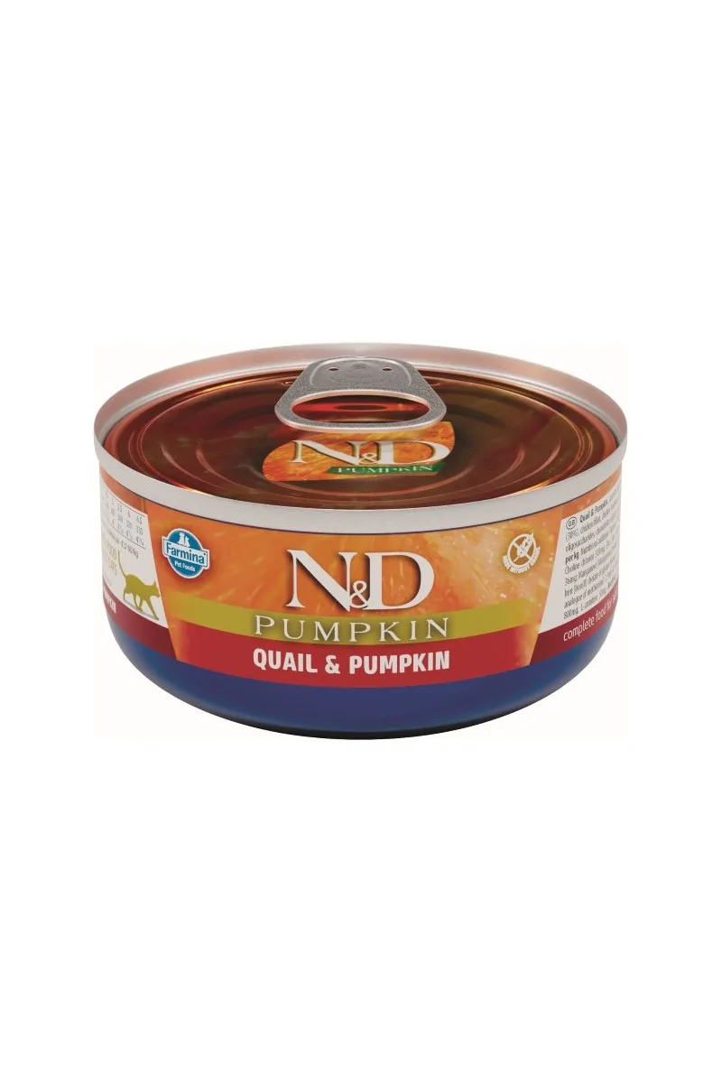 Comida Natural Gato Farmina Nd Cat Pumpkin Codorniz Caja 24X70Gr