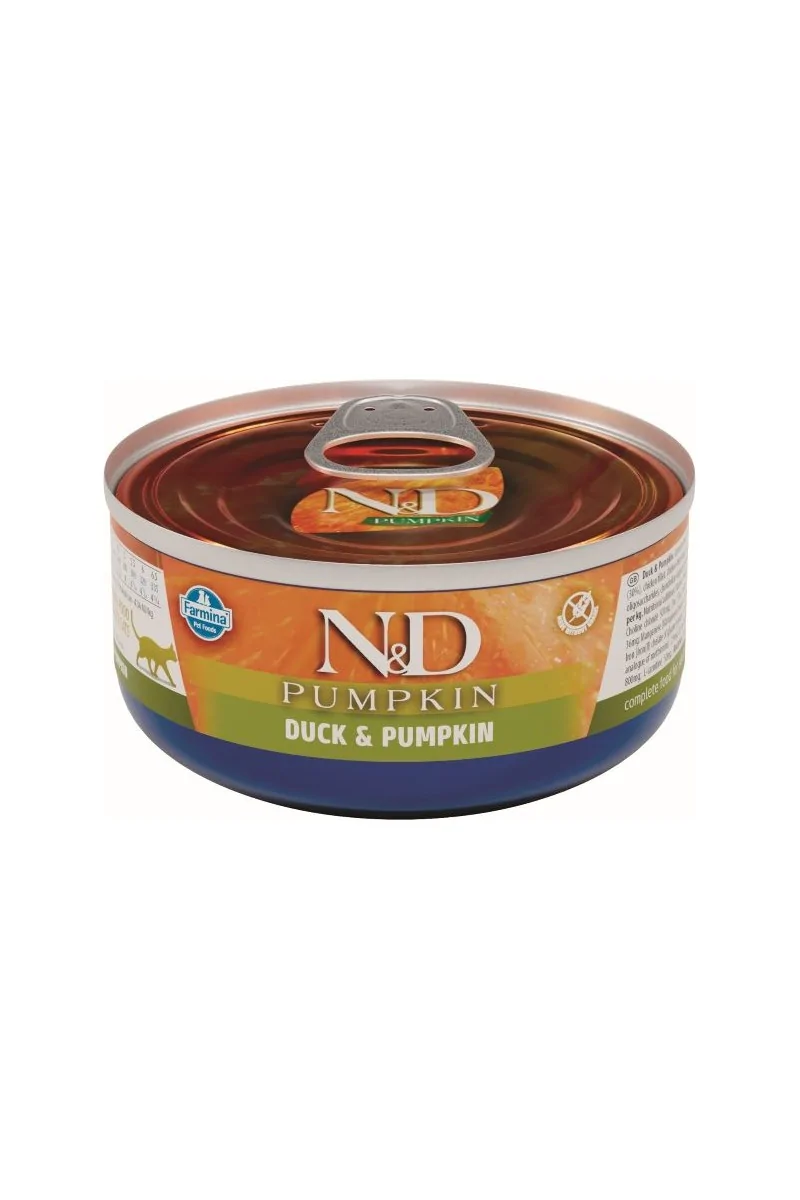 Comida Natural Gato Farmina Nd Cat Pumpkin Pato Caja 24X70Gr