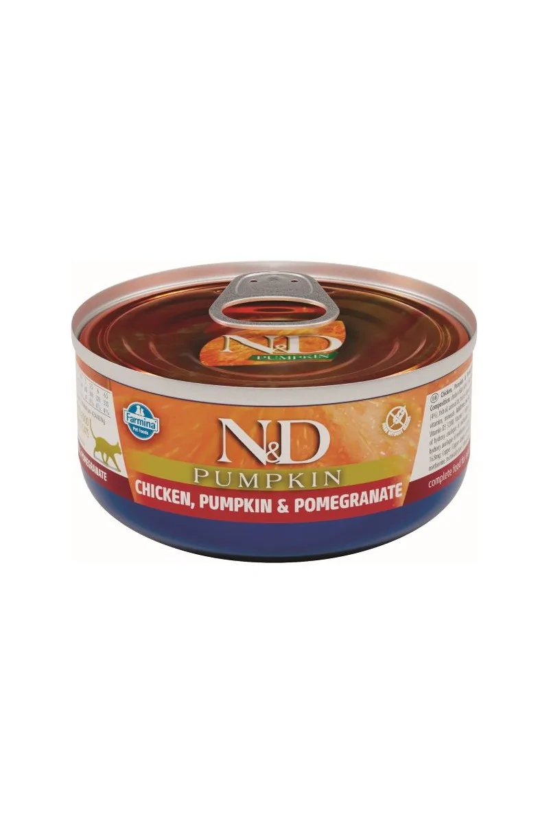 Comida Natural Gato Farmina Nd Cat Pumpkin Pollo Caja 24X70Gr