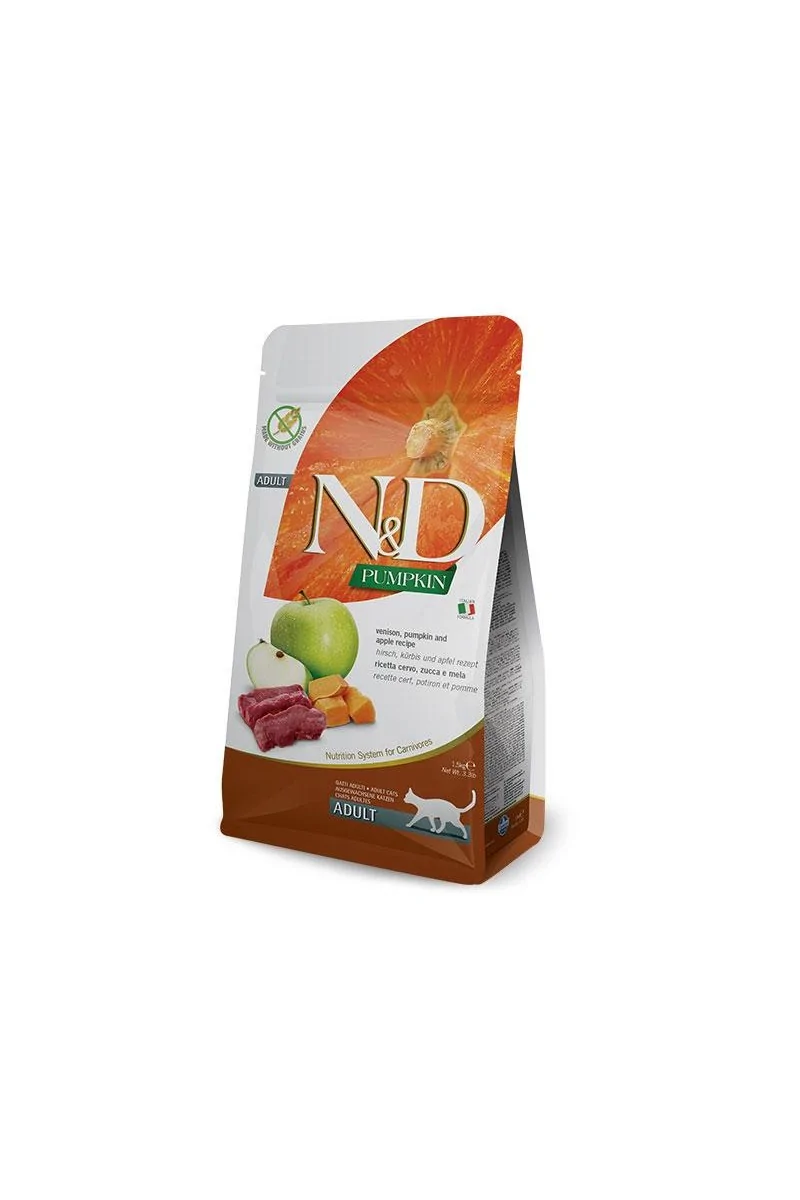 Comida Natural Gato Farmina Nd Cat Pumpkin Venado 1,5Kgr