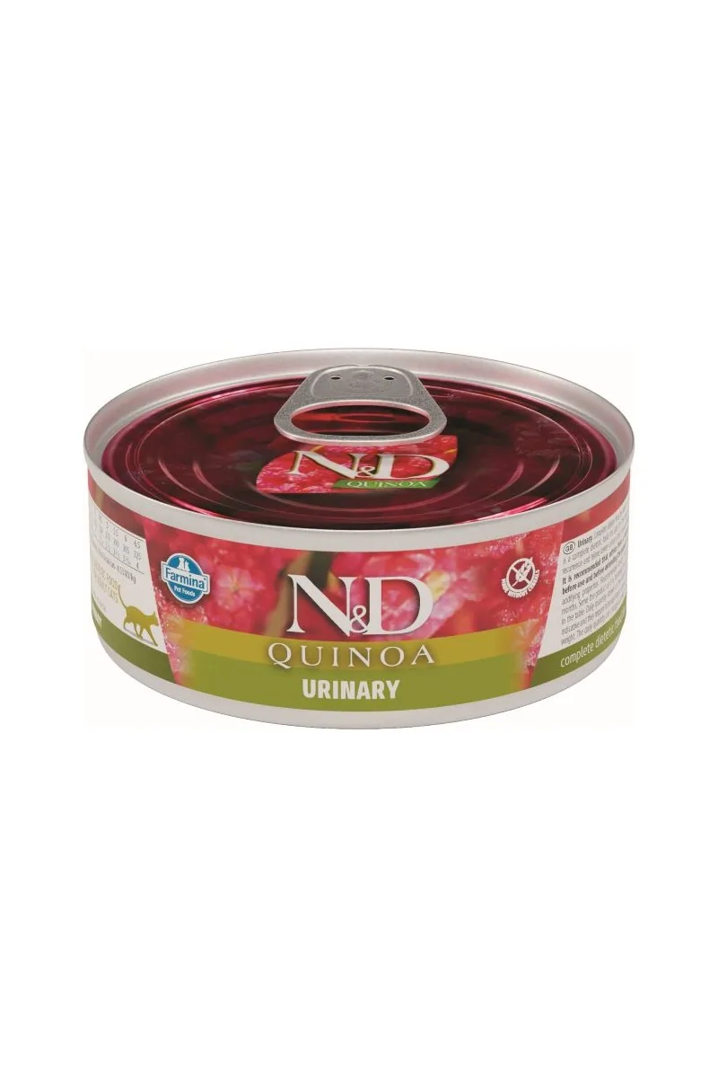 Comida Natural Gato Farmina Nd Cat Quinoa Urinary Caja 24X80Gr