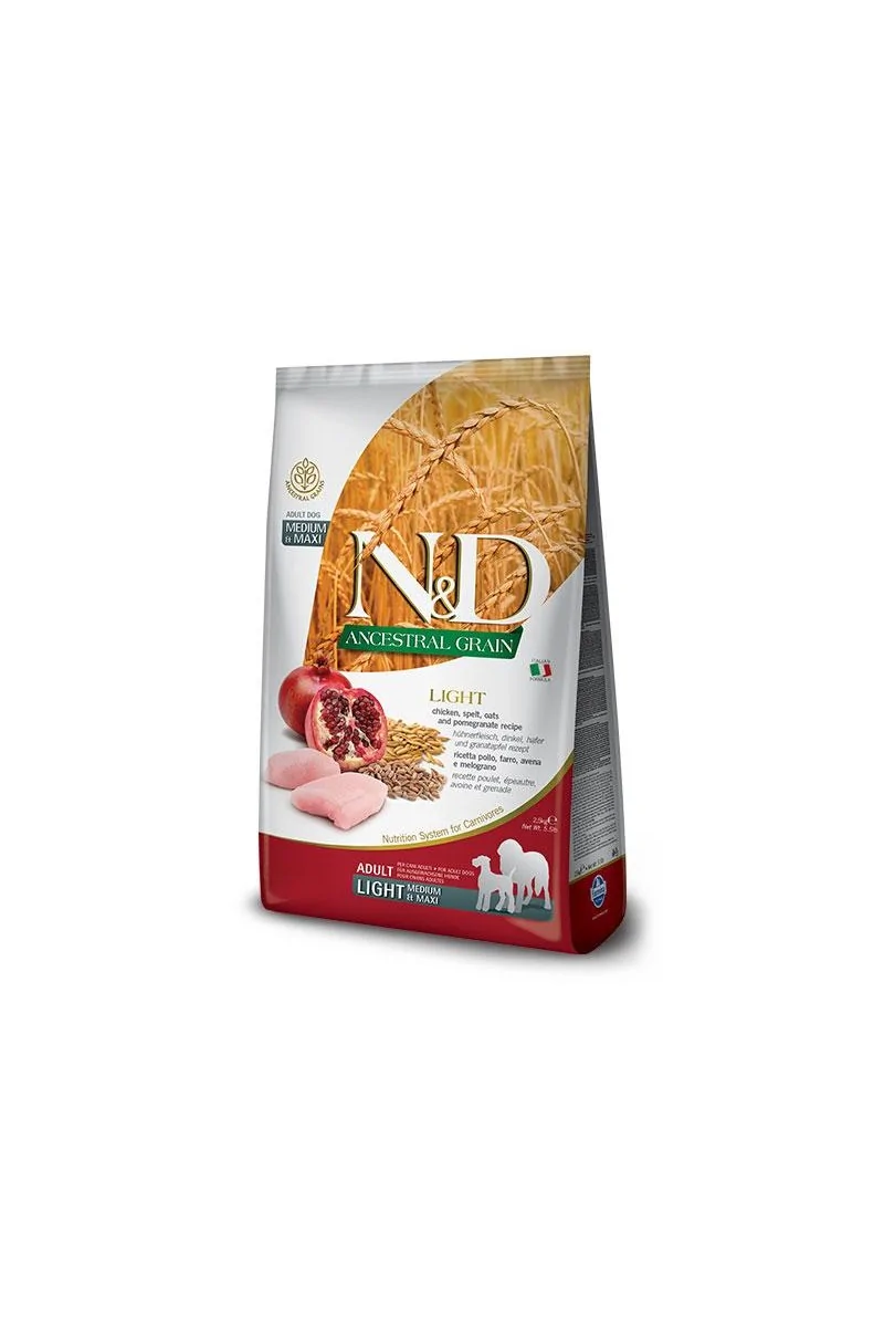 Comida Natural Perro Farmina Nd Dog Ancestral Light Medium Maxi 2,5Kg