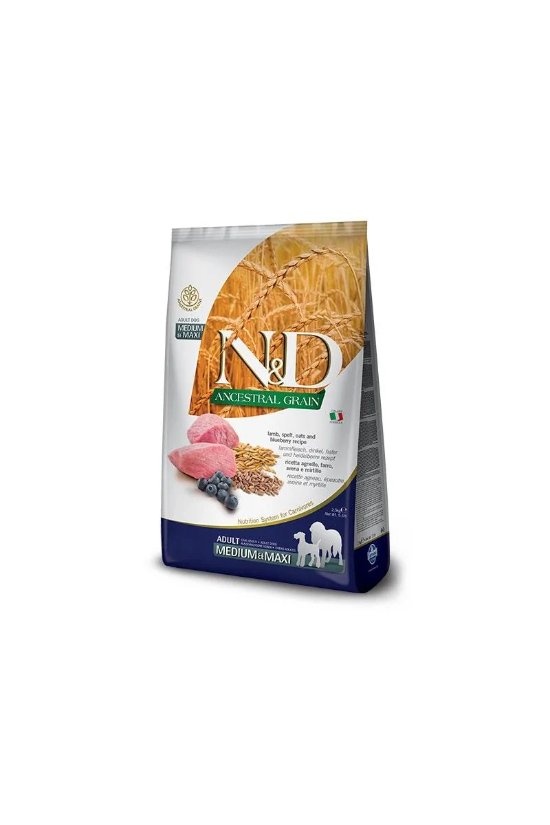 Comida Natural Perro Farmina Nd Dog Ancestral Medium Maxi Cordero 12Kg