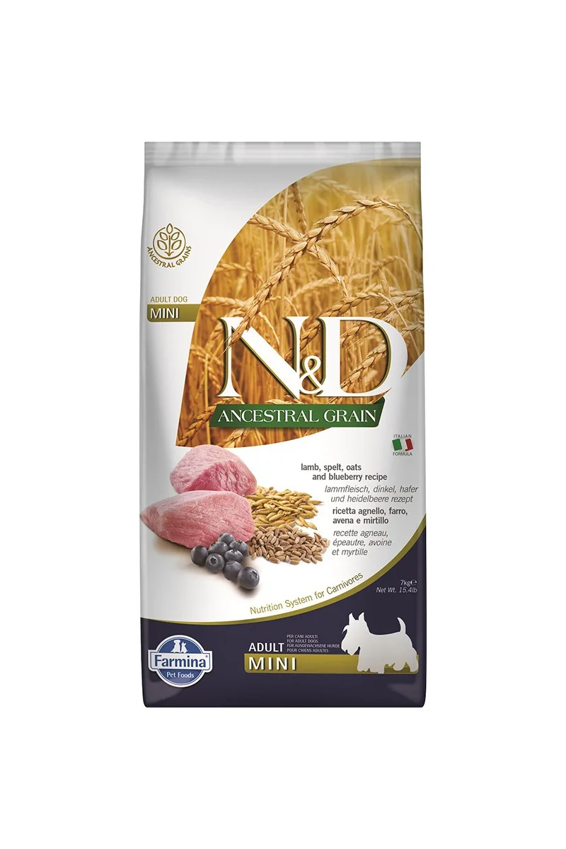 Comida Natural Perro Farmina Nd Dog Ancestral Mini Cordero 7Kg