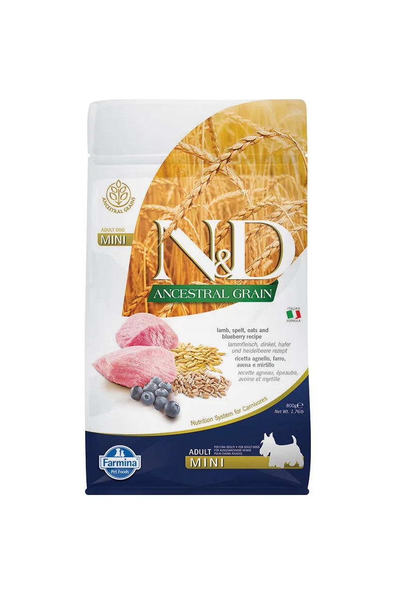 Comida Natural Perro Farmina Nd Dog Ancestral Mini Cordero 800Gr