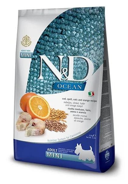 Comida Natural Perro Farmina Nd Dog Ocean Low Grain Mini Bacalao 2,5Kg
