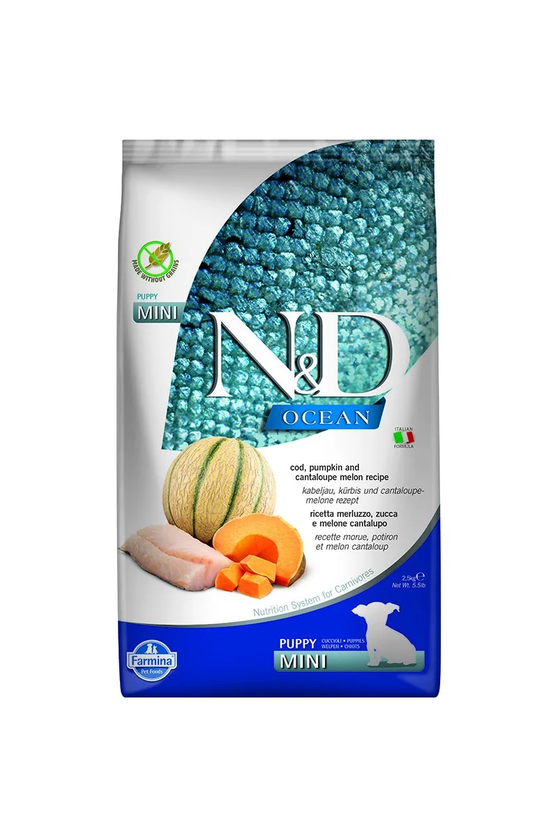 Comida Natural Perro Farmina Nd Dog Ocean Puppy Bacalao Pumpkn Mini 2,5Kg