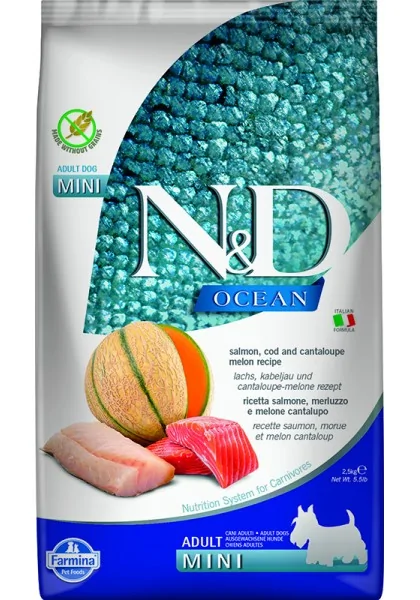 Comida Natural Perro Farmina Nd Dog Ocean Salmon Bacalao Mini 2,5Kg