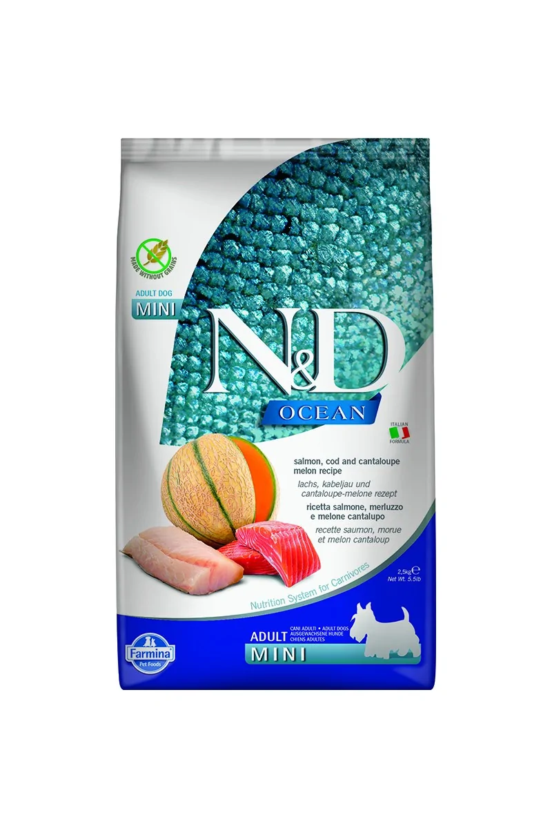 Comida Natural Perro Farmina Nd Dog Ocean Salmon Bacalao Mini 2,5Kg