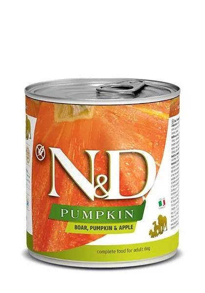 Comida Natural Perro Farmina Nd Dog Pumpkin Jabali Caja 6X285Gr