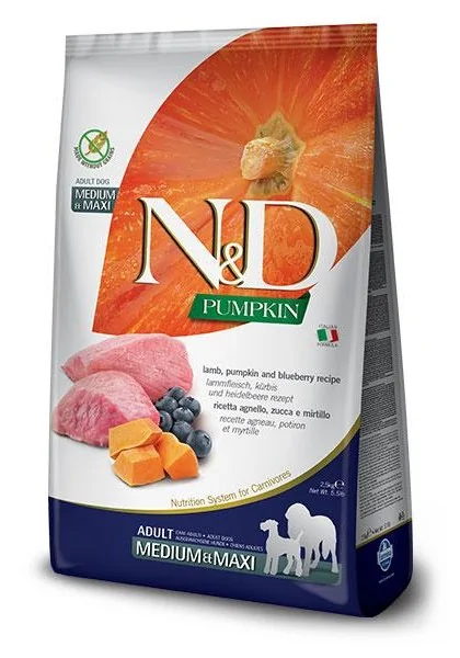 Comida Natural Perro Farmina Nd Dog Pumpkin Medium Maxi Cordero 2,5Kg