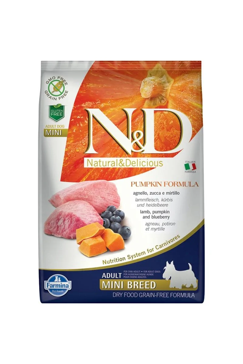 Comida Natural Perro Farmina Nd Dog Pumpkin Mini Cordero 7Kg