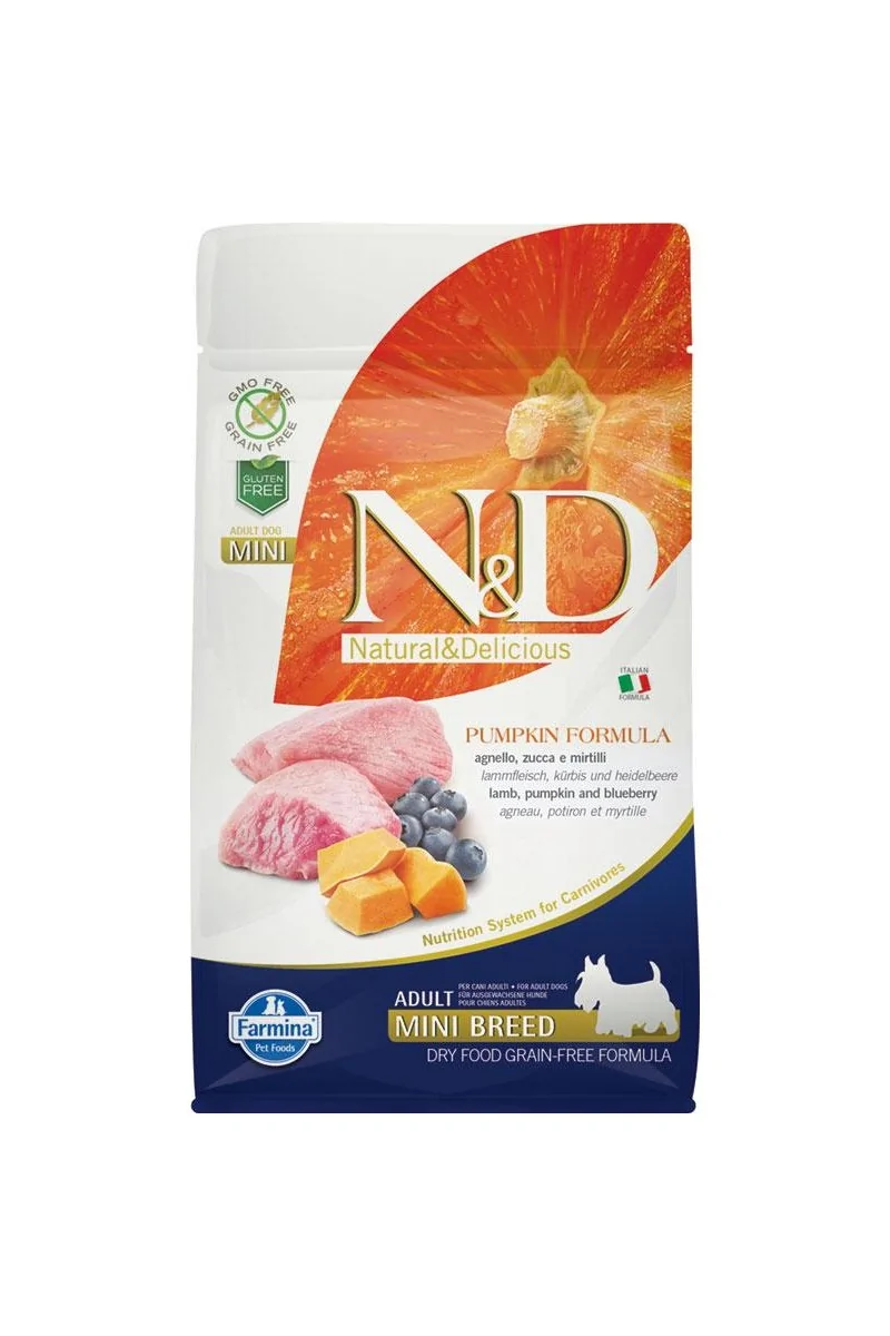 Comida Natural Perro Farmina Nd Dog Pumpkin Mini Cordero 800Gr