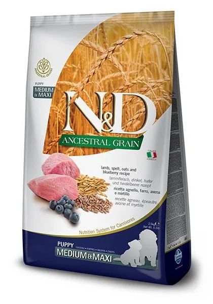 Comida Natural Perro Farmina Nd Dog Puppy Ancestral Medium Maxi Cordero 2,5Kg