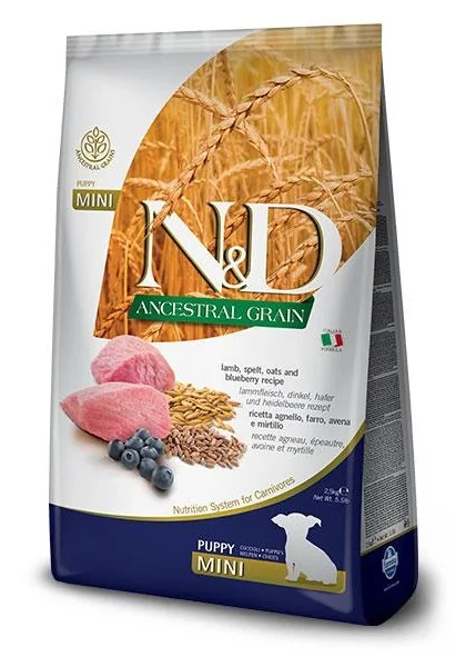 Comida Natural Perro Farmina Nd Dog Puppy Ancestral Mini Cordero 2,5Kg