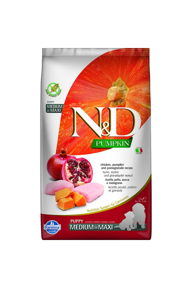 Comida Natural Perro Farmina Nd Dog Puppy Pumpkin Medium Maxi Pollo 2,5Kg