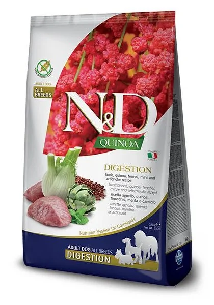 Comida Natural Perro Farmina Nd Dog Quinoa Digestion Cordero 2,5Kg