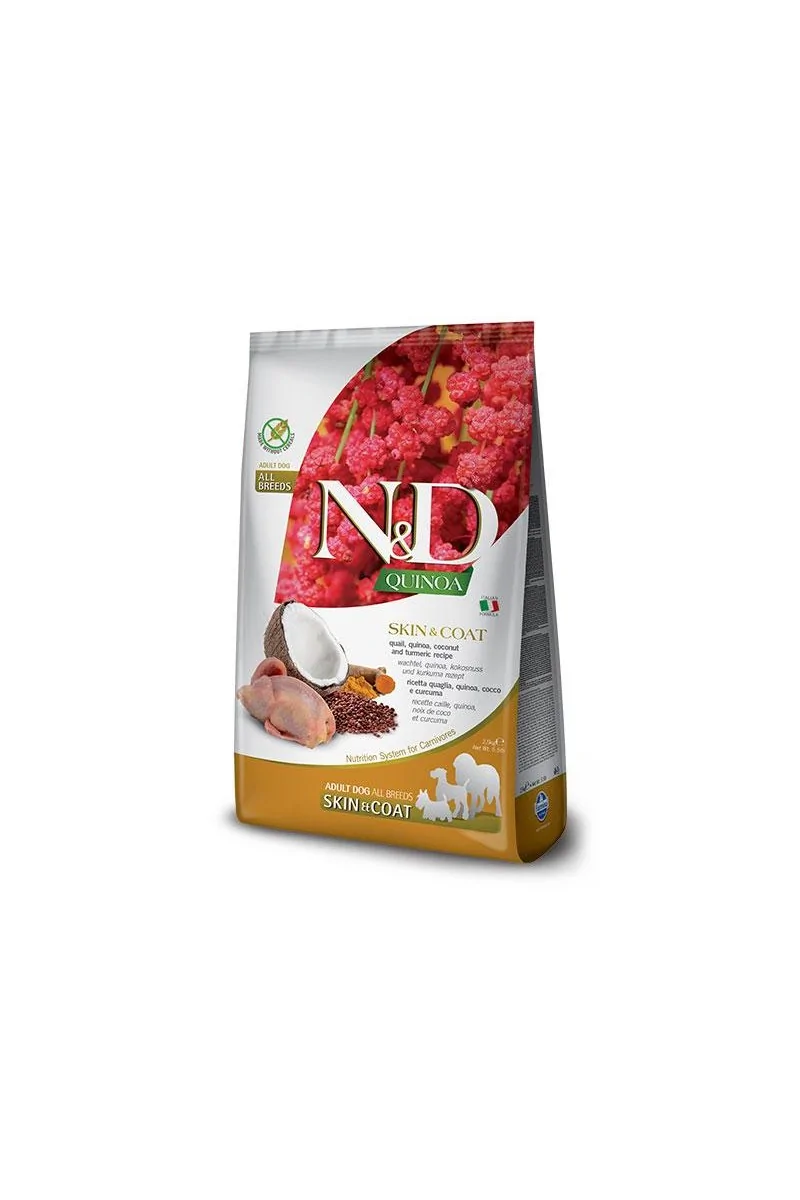 Comida Natural Perro Farmina Nd Dog Quinoa Skin Coat Codorniz 800Gr