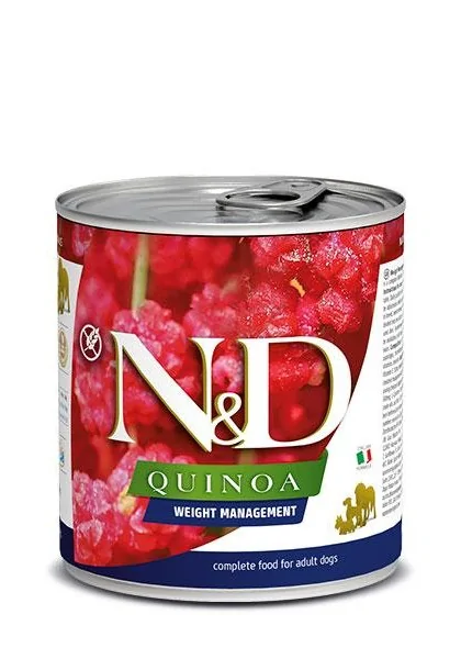 Comida Natural Perro Farmina Nd Dog Quinoa Weight Management Caja 6X285Gr