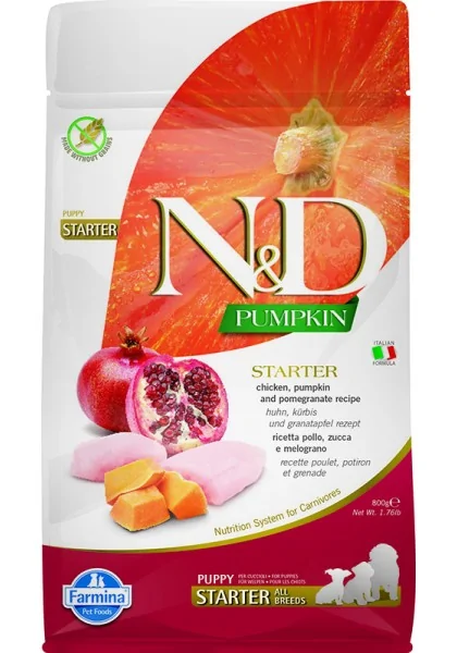 Comida Natural Perro Farmina Nd Dog Starter Puppy Pumpkin Pollo 800Gr