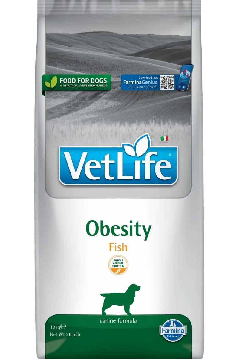 Comida Natural Perro Farmina Vet Life Nat Dog Obesity Pescado Adult 12Kg