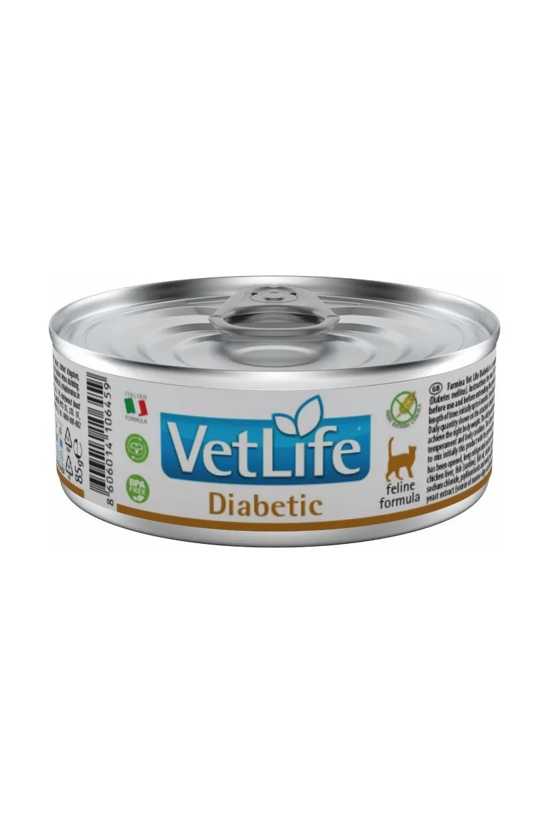 Comida Natural Gato Farmina Vet Life Natural Diet Cat Diabetic 12X85Gr