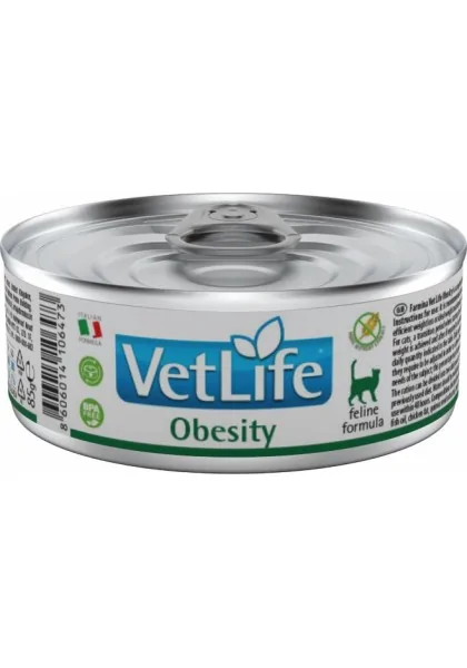 Comida Natural Gato Farmina Vet Life Natural Diet Cat Obesity 12X85Gr