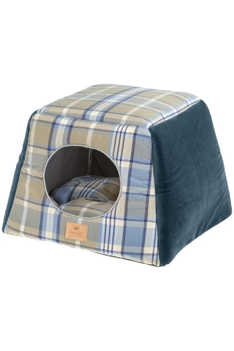 Camas Ferplast Caseta Cama Perro Gato Edinburgh Azul